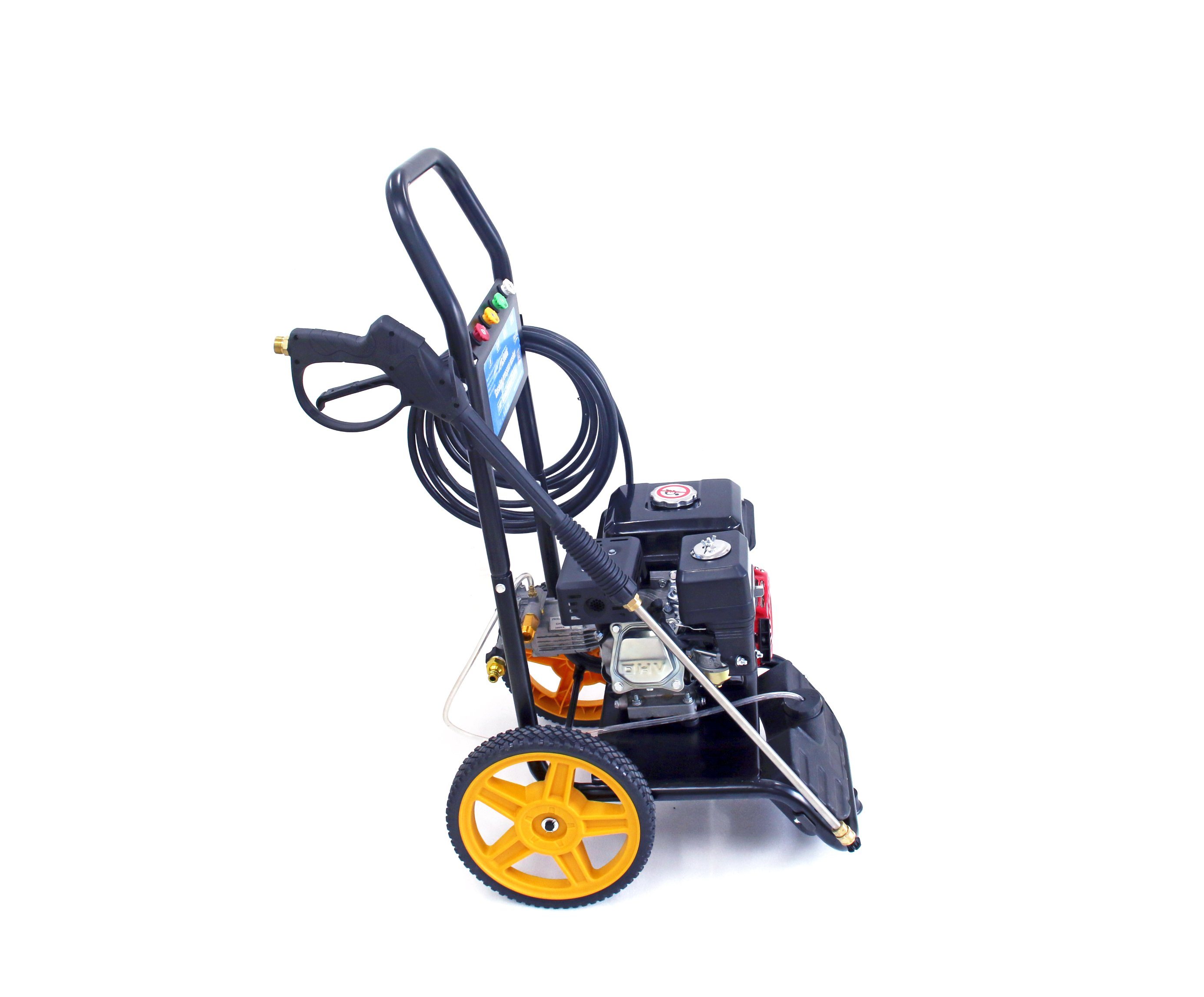 3000psi Gasoline Powerful High Pressure Washer, with 4 Nozzle & Hose Reel, Cleans Cars/Fences/Patios/Garden